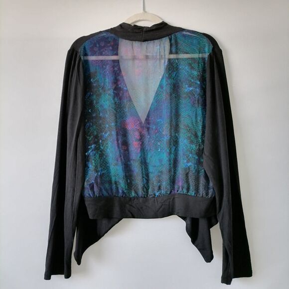 INC International Concepts Women's Black Shrug Striking Translucent Panel Sz XL - Picture 4 of 6